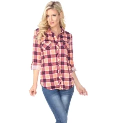 Women's Oakley Stretchy Plaid Tunic Top With Pockets - White Mark 22 Women's Oakley Stretchy Plaid Tunic Top With Pockets - White Mark -ChicMama Sales Store GUEST 6a2ac043 0101 4a28 b80b fd1f95f39a52