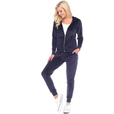 Women's 2 Piece Velour Tracksuit Set - White Mark 7 Women's 2 Piece Velour Tracksuit Set - White Mark - Image 7