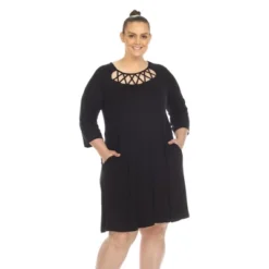 Plus Size Criss Cross Neckline Swing Dress -ChicMama Sales Store GUEST 6c18932a 8bdd 468e bd58 deb138fbe1b4