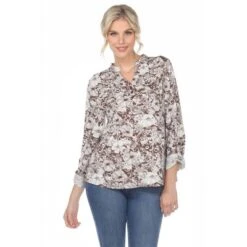 Women's Pleated Casual Floral Blouse - White Mark 15 Women's Pleated Casual Floral Blouse - White Mark -ChicMama Sales Store GUEST 6cdb80f7 25a2 4619 b063 7104e338549c