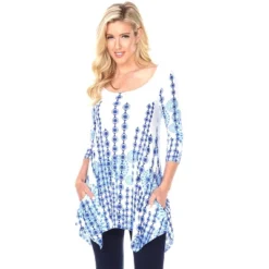 Women's 3/4 Sleeve Printed Rella Tunic Top With Pockets - White Mark 12 Women's 3/4 Sleeve Printed Rella Tunic Top With Pockets - White Mark -ChicMama Sales Store GUEST 6ce29204 4971 4167 b5af 120335d48650