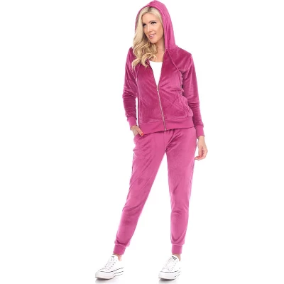 Women's 2 Piece Velour Tracksuit Set - White Mark 10 Women's 2 Piece Velour Tracksuit Set - White Mark - Image 10