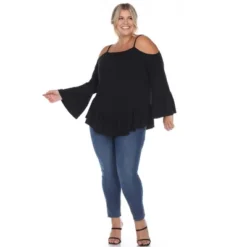Plus Size Cold Shoulder Ruffle Sleeve Top -White Mark -ChicMama Sales Store GUEST 6e7db114 0556 43c0 8291 9e232b757ae0
