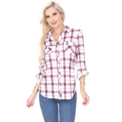 Women's Oakley Stretchy Plaid Tunic Top With Pockets - White Mark 18 Women's Oakley Stretchy Plaid Tunic Top With Pockets - White Mark -ChicMama Sales Store GUEST 6eb02815 4cd9 4ba2 93d0 8cfb5364117c