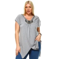 Women's Plus Size Embellished V-Neck Fenella Tunic Top - White Mark -ChicMama Sales Store GUEST 6ef7129b 88f6 4f56 8d9b 46afa1cafe86