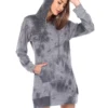 Women's Tie-Dye Hoodie Sweatshirt Dress - White Mark