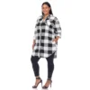 Plus Size Plaid Tunic Shirt - White Mark