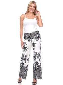 Women's Floral Paisley Printed Palazzo Pants - White Mark 9 Women's Floral Paisley Printed Palazzo Pants - White Mark -ChicMama Sales Store GUEST 751876b6 0276 4cbf acab 3252623dfe6f