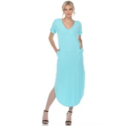 Women's Short Sleeve V-Neck Maxi Dress - White Mark -ChicMama Sales Store GUEST 75266379 1ec0 46e6 9492 4ab9e1f540f5