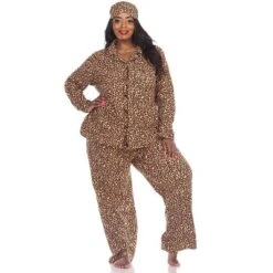 Women's Plus Size Three-Piece Pajama Set - White Mark -ChicMama Sales Store GUEST 774faef4 ac7d 4c35 8fa0 73a4e044e6ec