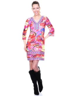 Women's 3/4 Bell Sleeve Carmen Dress - White Mark 8 Women's 3/4 Bell Sleeve Carmen Dress - White Mark -ChicMama Sales Store GUEST 78cf3014 55c9 4f84 bba2 b95a1e2bba3e