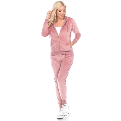 Women's 2 Piece Velour Tracksuit Set - White Mark 8 Women's 2 Piece Velour Tracksuit Set - White Mark - Image 8