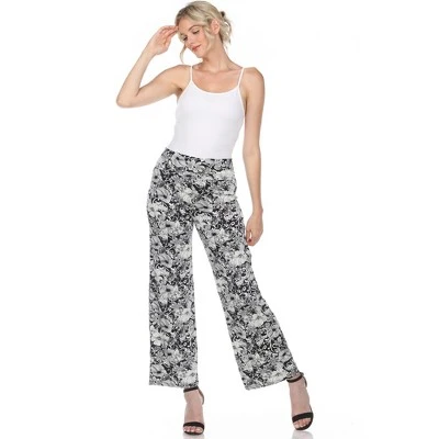 Women's Floral Paisley Wide Leg Palazzo Pants - White Mark 4 Women's Floral Paisley Wide Leg Palazzo Pants - White Mark - Image 4