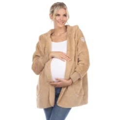 Maternity Plush Hooded Cardigan With Pockets -ChicMama Sales Store GUEST 80b6cf36 60c5 493b 874e 898296ba5966