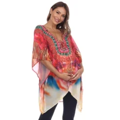 Maternity Plus Size Short Caftan With Tie-up Neckline - White Mark -ChicMama Sales Store GUEST 8164bc0b 8e65 4435 af9b 21bf4250c7c7