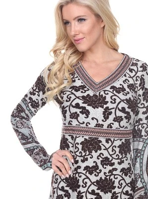 Women's Naarah Embroidered Sweater Dress - White Mark 1 Women's Naarah Embroidered Sweater Dress - White Mark