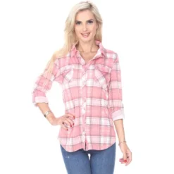 Women's Oakley Stretchy Plaid Tunic Top With Pockets - White Mark 20 Women's Oakley Stretchy Plaid Tunic Top With Pockets - White Mark -ChicMama Sales Store GUEST 8309b4d8 d3dd 4835 961a a9c2b2cafff1