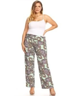 Women's Plus Size Paisley Printed Palazzo Pants - White Mark -ChicMama Sales Store GUEST 830c6b3d ce13 44b9 830e 93716eb0216c