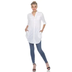 Women's Stretchy Button-Down Tunic - White Mark 22 Women's Stretchy Button-Down Tunic - White Mark -ChicMama Sales Store GUEST 84c577d4 bc56 4c91 ac18 e76a7c4c4609