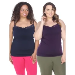 Women's Plus Size Lace Tank Tops Pack Of 2 - One Size Fits Most Plus - White Mark -ChicMama Sales Store GUEST 86a8b680 16e8 4ba3 929c 9245e055a87b