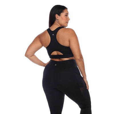 Plus Size Racer Back Sports Bra - White Mark 2 Plus Size Racer Back Sports Bra - White Mark - Image 2