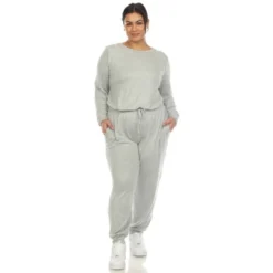 Women's Plus Size 2 Piece Lounge Set - White Mark -ChicMama Sales Store GUEST 8845c802 e0b1 44a7 8fb3 97d19ac4296c