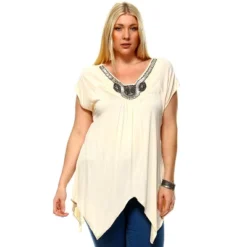 Women's Plus Size Embellished V-Neck Fenella Tunic Top - White Mark -ChicMama Sales Store GUEST 8a375743 5331 4c00 bd19 79440a1918fd