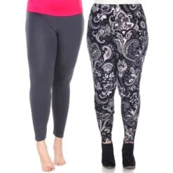 Women's Pack Of 2 Plus Size Leggings - One Size Fits Most Plus - White Mark -ChicMama Sales Store GUEST 8a6477df 0add 48e7 90af 8f6c590f26fa