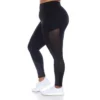 Plus Size High-Waist Mesh Fitness Leggings - White Mark