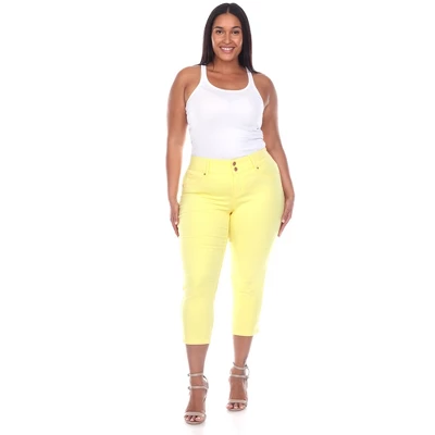 Women's Plus Size Capri Jeans - White Mark 7 Women's Plus Size Capri Jeans - White Mark - Image 7
