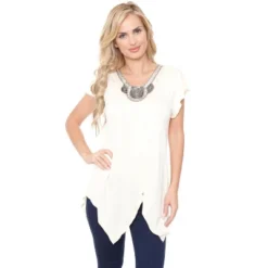 Women's Embellished V-Neck Fenella Top Tunic - White Mark -ChicMama Sales Store GUEST 8aabe155 efb9 4847 bb69 e1ede23911b3