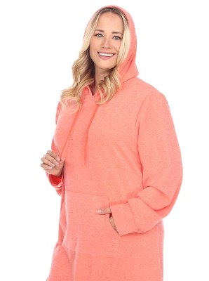 Women's Plus Size Hoodie Sweatshirt Dress - White Mark 1 Women's Plus Size Hoodie Sweatshirt Dress - White Mark