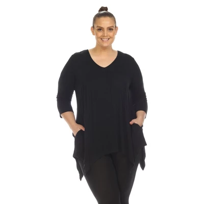 Plus Size Empire Cut V-Neck Tunic Top 5 Plus Size Empire Cut V-Neck Tunic Top - Image 5