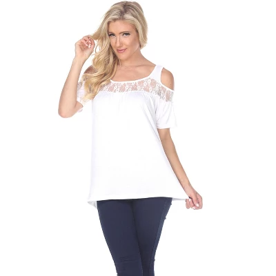 Women's Cut Out Shoulder Bexley Tunic Top - White Mark 5 Women's Cut Out Shoulder Bexley Tunic Top - White Mark - Image 5