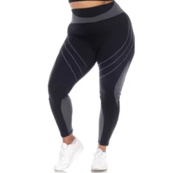 White Mark - Plus Size High-Waist Reflective Piping Fitness Leggings -ChicMama Sales Store GUEST 8dbdc6ce b419 4210 b26b 0be9925ec644
