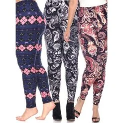 Women's Pack Of 3 Plus Size Leggings - One Size Fits Most Plus - White Mark -ChicMama Sales Store GUEST 8ff469f6 61dd 452f 9ba9 b7e6845f592e