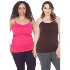 Women's Plus Size Tank Tops Pack Of 2 - One Size Fits Most Plus - White Mark