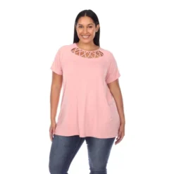 Plus Size Crisscross Neck Short Sleeve Top - White Mark -ChicMama Sales Store GUEST 90a250c3 0456 43ee ac85 38d9f1171954