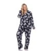 Plus Size Long Sleeve Floral Pajama Set - White Mark