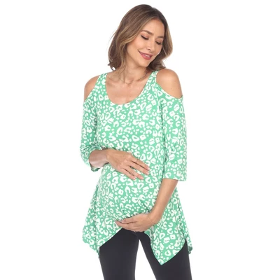 Maternity Leopard Cold Shoulder Tunic Top 8 Maternity Leopard Cold Shoulder Tunic Top - Image 8