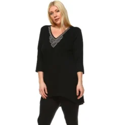 Women's Plus Size Embellished V-Neck Luna Tunic Top - White Mark -ChicMama Sales Store GUEST 932f4672 4a38 4199 ab8a fc5b7afae9dc