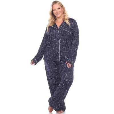 Women's Plus Size Long Sleeve Pajama Set - White Mark 5 Women's Plus Size Long Sleeve Pajama Set - White Mark - Image 5