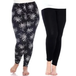 Women's Pack Of 2 Plus Size Leggings - One Size Fits Most Plus - White Mark -ChicMama Sales Store GUEST 949f7db3 f96f 440e 89c3 7d038a2e7fef