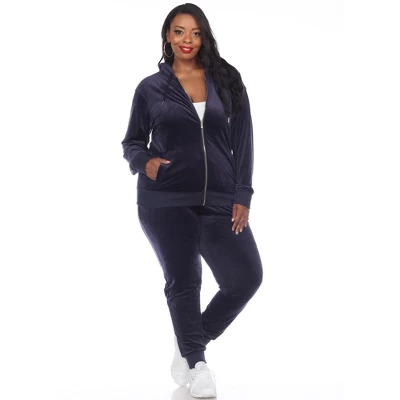 Women's Plus Size 2 Piece Velour Tracksuit Set - White Mark 12 Women's Plus Size 2 Piece Velour Tracksuit Set - White Mark - Image 12