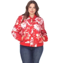 Women's Plus Size Floral Bomber Jacket - White Mark -ChicMama Sales Store GUEST 95e91ca9 dbfb 4d23 8559 44db71edd14e