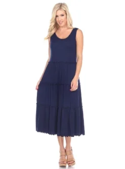 Women's Scoop Neck Tiered Midi Dress - White Mark -ChicMama Sales Store GUEST 9647eaec 6aca 4b41 b79e d5796022e139