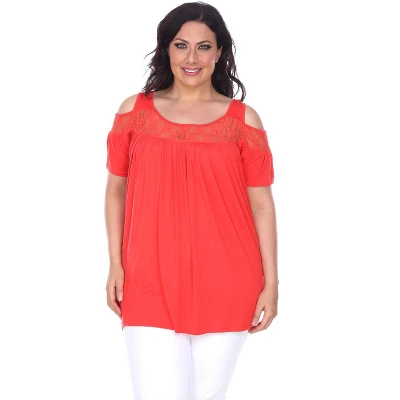 Women's Plus Size Cut Out Shoulder Bexley Tunic Top - White Mark 10 Women's Plus Size Cut Out Shoulder Bexley Tunic Top - White Mark - Image 10