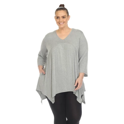 Plus Size Empire Cut V-Neck Tunic Top 10 Plus Size Empire Cut V-Neck Tunic Top - Image 10