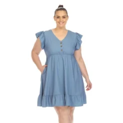 Plus Size Ruffle Sleeve Knee-Length Dress -ChicMama Sales Store GUEST 97917a85 aba2 4aec a5ac 9101c79148a9