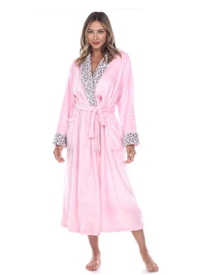 Womens Plus Leopard Print Cozy Lounge Robe - White Mark 5 Womens Plus Leopard Print Cozy Lounge Robe - White Mark - Image 5